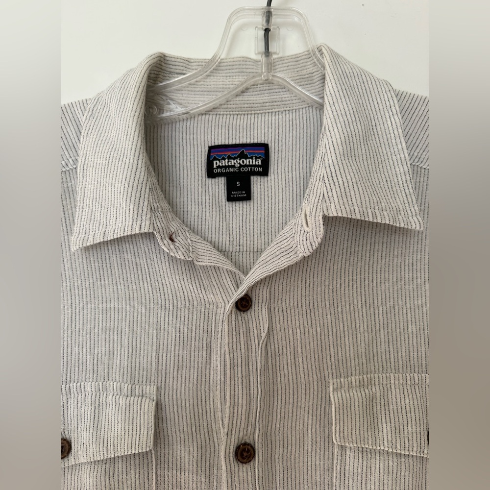 Patagonia Men's Organic Cotton Shirt - White Stripes